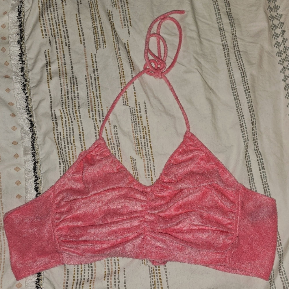 Pink Velvet Crop Bananhot Top Rave